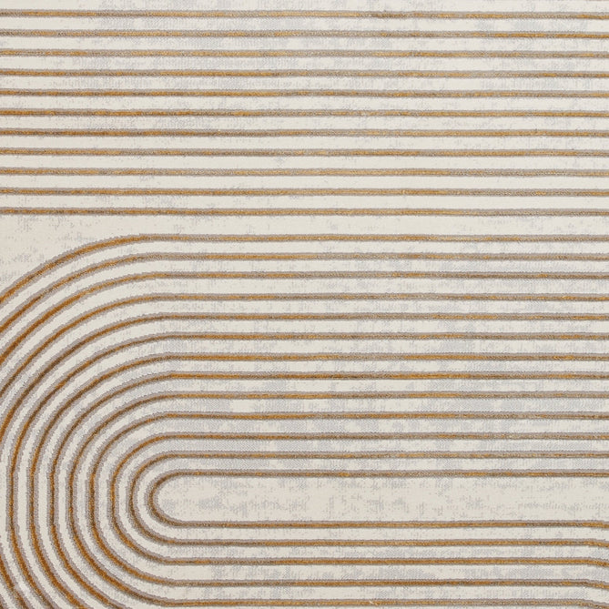 Apollo 2683 Modern Geometric Swirl Distressed Metallic Shimmer High-Density Textured Low Profile Short-Pile Grey/Gold/Cream Rug-Think Rugs-Rug Love - The Most Loved Rug Store