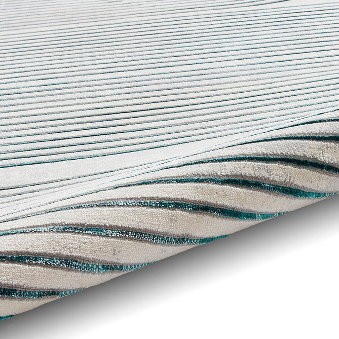 Apollo 2683 Modern Geometric Swirl Distressed Metallic Shimmer High-Density Textured Low Profile Short-Pile Grey/TealGreen/Cream Rug-Think Rugs-Rug Love - The Most Loved Rug Store