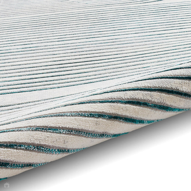 Apollo 2683 Modern Geometric Swirl Distressed Metallic Shimmer High-Density Textured Low Profile Short-Pile Grey/TealGreen/Cream Rug-Think Rugs-Rug Love - The Most Loved Rug Store