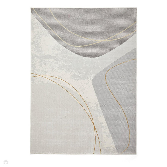 Apollo E9974 Modern Abstract Distressed Marble Metallic Shimmer High-Density Textured Low Profile Short-Pile Grey/Gold Rug-Think Rugs-Rug Love - The Most Loved Rug Store