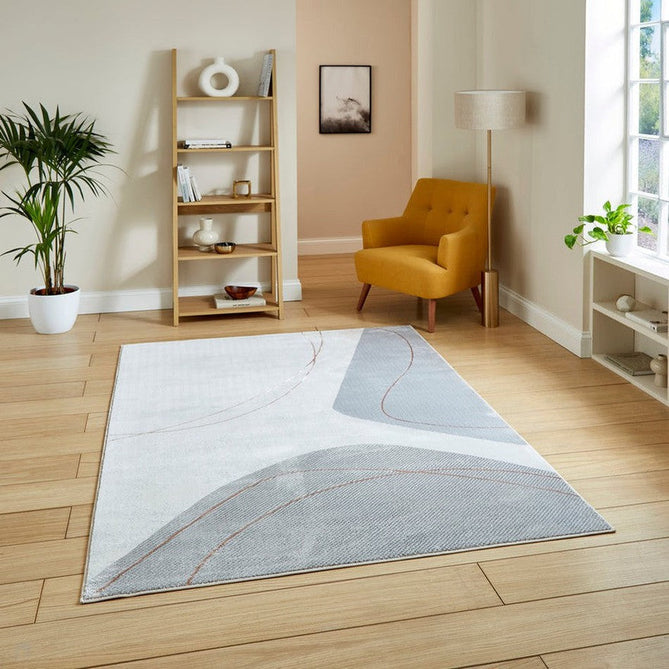 Apollo E9974 Modern Abstract Distressed Marble Metallic Shimmer High-Density Textured Low Profile Short-Pile Grey/Rose Rug-Think Rugs-Rug Love - The Most Loved Rug Store