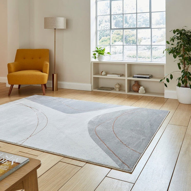 Apollo E9974 Modern Abstract Distressed Marble Metallic Shimmer High-Density Textured Low Profile Short-Pile Grey/Rose Rug-Think Rugs-Rug Love - The Most Loved Rug Store