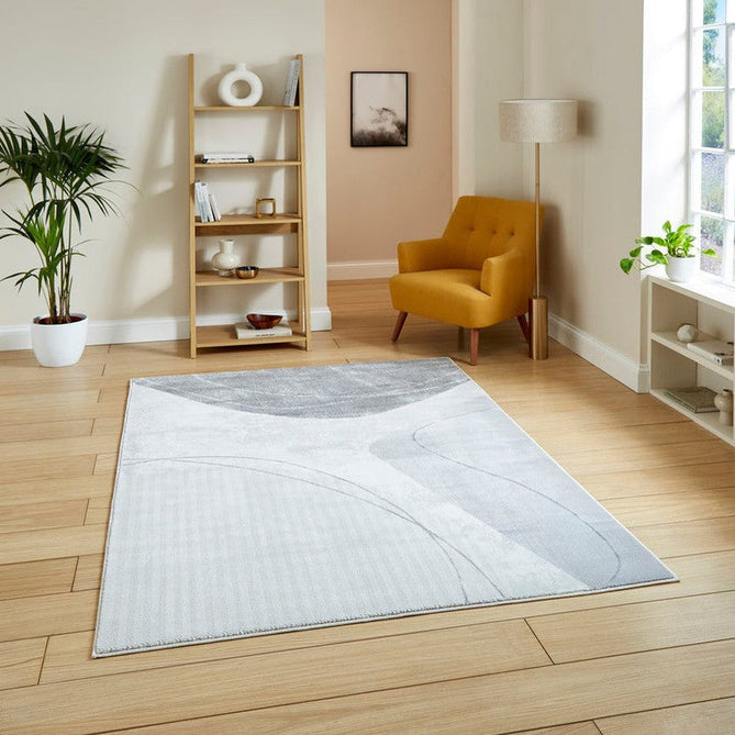Apollo E9974 Modern Abstract Distressed Marble Metallic Shimmer High-Density Textured Low Profile Short-Pile Grey/Silver Rug-Think Rugs-Rug Love - The Most Loved Rug Store
