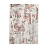 Apollo GR579 Modern Abstract Distressed Metallic Shimmer High-Density Textured Flat Pile Grey/Rose/Cream Rug