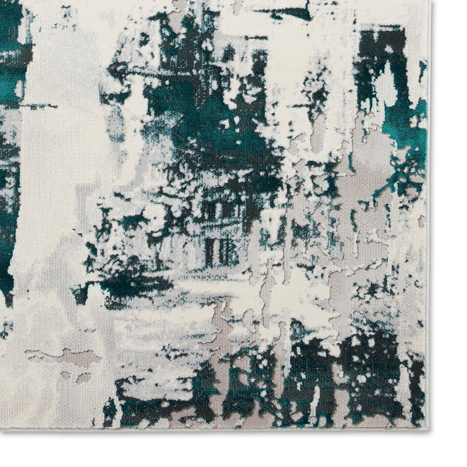 Apollo GR579 Modern Abstract Distressed Metallic Shimmer High-Density Textured Low Profile Short-Pile Grey/Green/Cream Rug-Think Rugs-Rug Love - The Most Loved Rug Store
