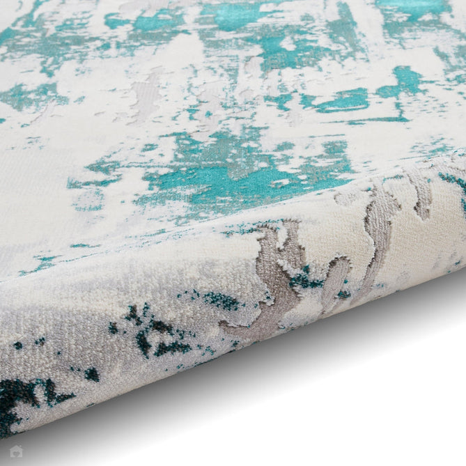 Apollo GR579 Modern Abstract Distressed Metallic Shimmer High-Density Textured Low Profile Short-Pile Grey/Green/Cream Rug-Think Rugs-Rug Love - The Most Loved Rug Store