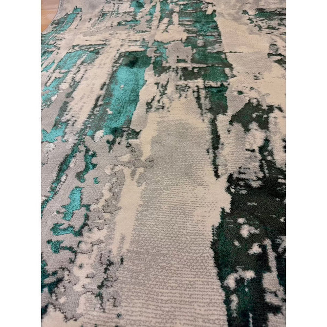 Apollo GR579 Modern Abstract Distressed Metallic Shimmer High-Density Textured Low Profile Short-Pile Grey/Green/Cream Rug-Think Rugs-Rug Love - The Most Loved Rug Store