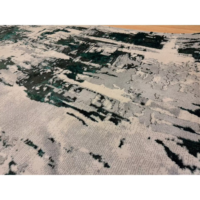 Apollo GR579 Modern Abstract Distressed Metallic Shimmer High-Density Textured Low Profile Short-Pile Grey/Green/Cream Rug-Think Rugs-Rug Love - The Most Loved Rug Store