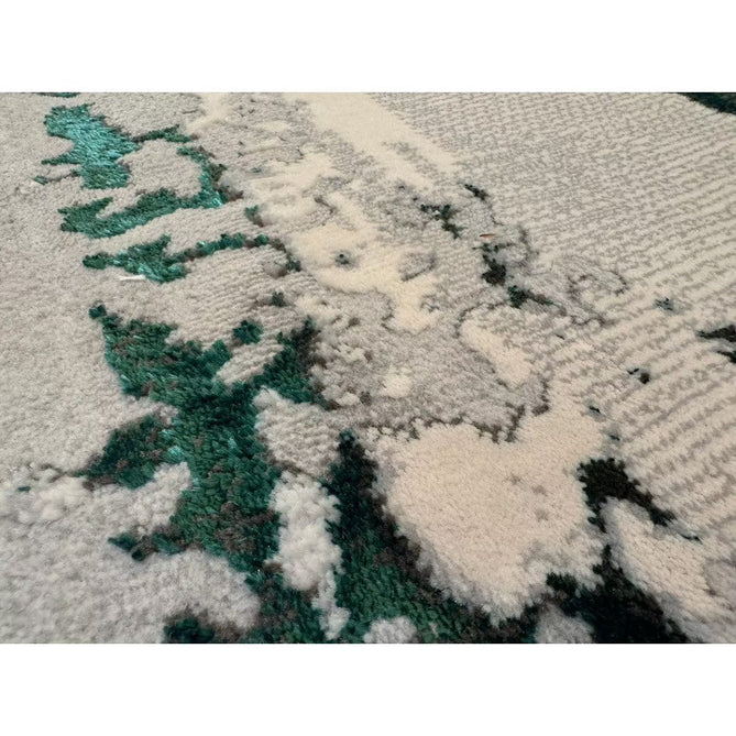 Apollo GR579 Modern Abstract Distressed Metallic Shimmer High-Density Textured Low Profile Short-Pile Grey/Green/Cream Rug-Think Rugs-Rug Love - The Most Loved Rug Store