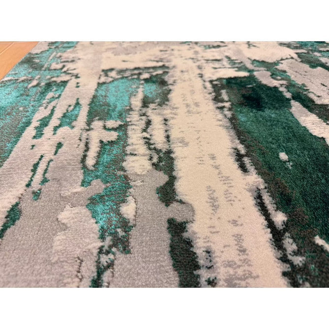Apollo GR579 Modern Abstract Distressed Metallic Shimmer High-Density Textured Low Profile Short-Pile Grey/Green/Cream Rug-Think Rugs-Rug Love - The Most Loved Rug Store
