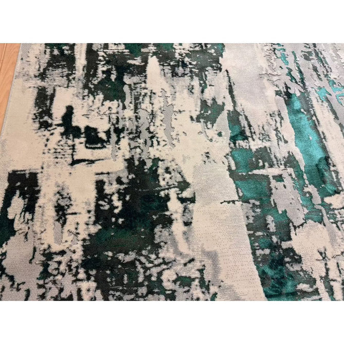Apollo GR579 Modern Abstract Distressed Metallic Shimmer High-Density Textured Low Profile Short-Pile Grey/Green/Cream Rug-Think Rugs-Rug Love - The Most Loved Rug Store