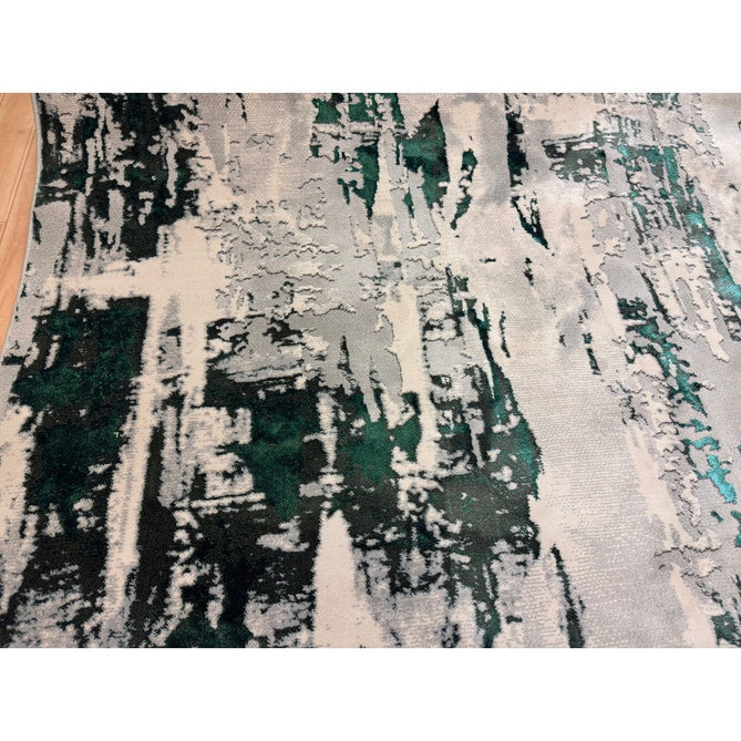Apollo GR579 Modern Abstract Distressed Metallic Shimmer High-Density Textured Low Profile Short-Pile Grey/Green/Cream Rug-Think Rugs-Rug Love - The Most Loved Rug Store
