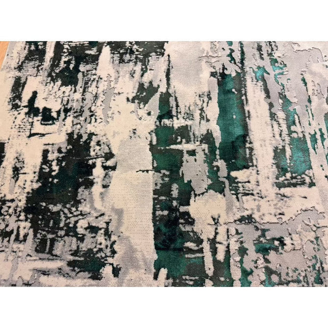 Apollo GR579 Modern Abstract Distressed Metallic Shimmer High-Density Textured Low Profile Short-Pile Grey/Green/Cream Rug-Think Rugs-Rug Love - The Most Loved Rug Store