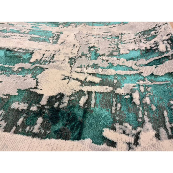 Apollo GR579 Modern Abstract Distressed Metallic Shimmer High-Density Textured Low Profile Short-Pile Grey/Green/Cream Rug-Think Rugs-Rug Love - The Most Loved Rug Store