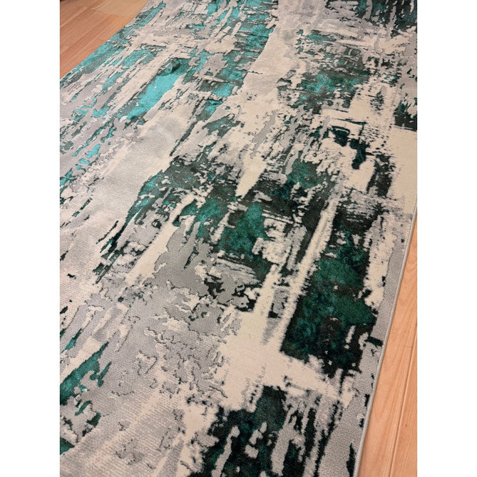 Apollo GR579 Modern Abstract Distressed Metallic Shimmer High-Density Textured Low Profile Short-Pile Grey/Green/Cream Rug-Think Rugs-Rug Love - The Most Loved Rug Store