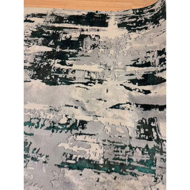 Apollo GR579 Modern Abstract Distressed Metallic Shimmer High-Density Textured Low Profile Short-Pile Grey/Green/Cream Rug-Think Rugs-Rug Love - The Most Loved Rug Store