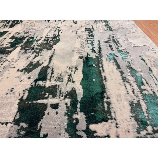 Apollo GR579 Modern Abstract Distressed Metallic Shimmer High-Density Textured Low Profile Short-Pile Grey/Green/Cream Rug-Think Rugs-Rug Love - The Most Loved Rug Store
