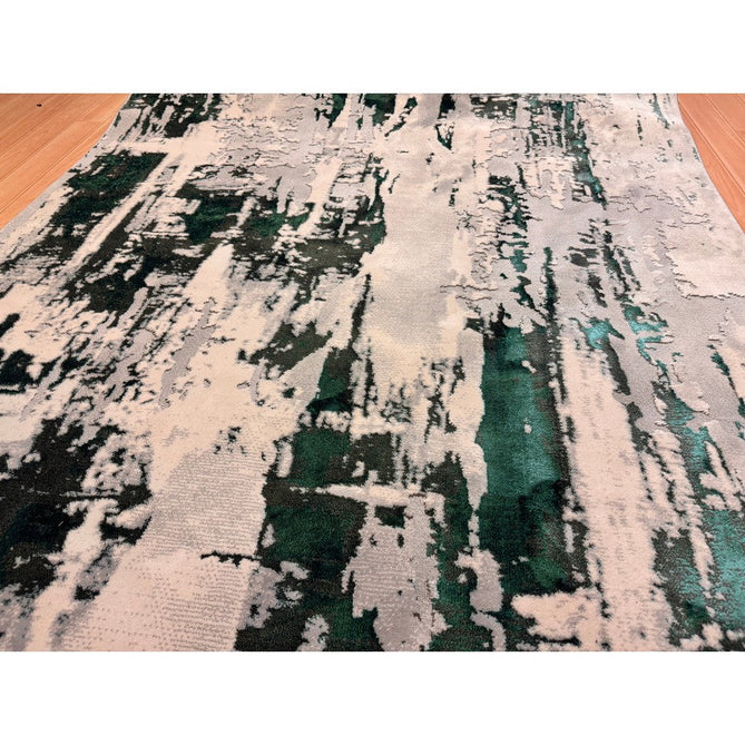 Apollo GR579 Modern Abstract Distressed Metallic Shimmer High-Density Textured Low Profile Short-Pile Grey/Green/Cream Rug-Think Rugs-Rug Love - The Most Loved Rug Store