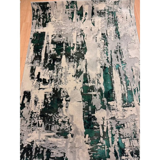 Apollo GR579 Modern Abstract Distressed Metallic Shimmer High-Density Textured Low Profile Short-Pile Grey/Green/Cream Rug-Think Rugs-Rug Love - The Most Loved Rug Store