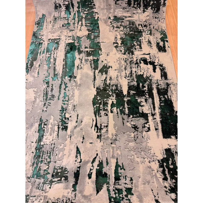 Apollo GR579 Modern Abstract Distressed Metallic Shimmer High-Density Textured Low Profile Short-Pile Grey/Green/Cream Rug-Think Rugs-Rug Love - The Most Loved Rug Store