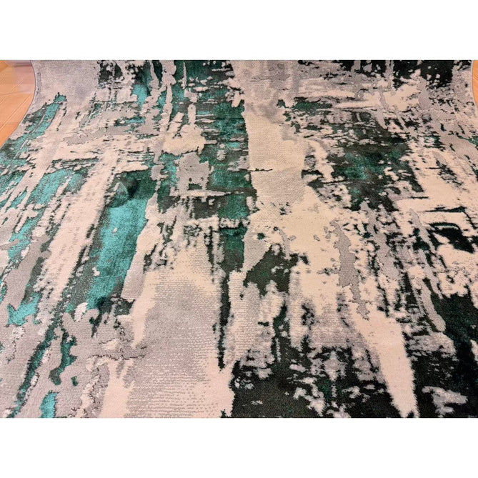 Apollo GR579 Modern Abstract Distressed Metallic Shimmer High-Density Textured Low Profile Short-Pile Grey/Green/Cream Rug-Think Rugs-Rug Love - The Most Loved Rug Store