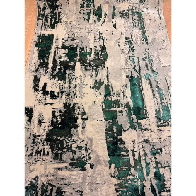 Apollo GR579 Modern Abstract Distressed Metallic Shimmer High-Density Textured Low Profile Short-Pile Grey/Green/Cream Rug-Think Rugs-Rug Love - The Most Loved Rug Store