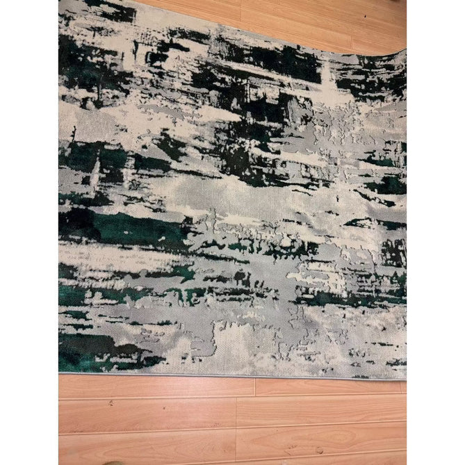 Apollo GR579 Modern Abstract Distressed Metallic Shimmer High-Density Textured Low Profile Short-Pile Grey/Green/Cream Rug-Think Rugs-Rug Love - The Most Loved Rug Store