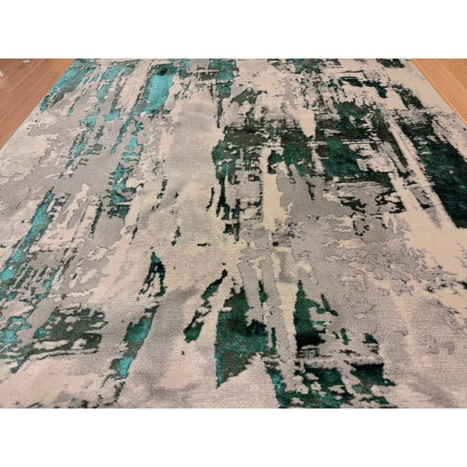 Apollo GR579 Modern Abstract Distressed Metallic Shimmer High-Density Textured Low Profile Short-Pile Grey/Green/Cream Rug-Think Rugs-Rug Love - The Most Loved Rug Store