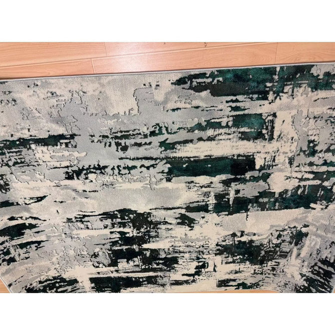 Apollo GR579 Modern Abstract Distressed Metallic Shimmer High-Density Textured Low Profile Short-Pile Grey/Green/Cream Rug-Think Rugs-Rug Love - The Most Loved Rug Store