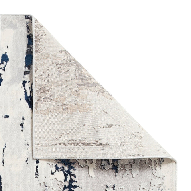 Apollo GR579 Modern Abstract Distressed Metallic Shimmer High-Density Textured Low Profile Short-Pile Grey/Navy/Cream Rug-Think Rugs-Rug Love - The Most Loved Rug Store