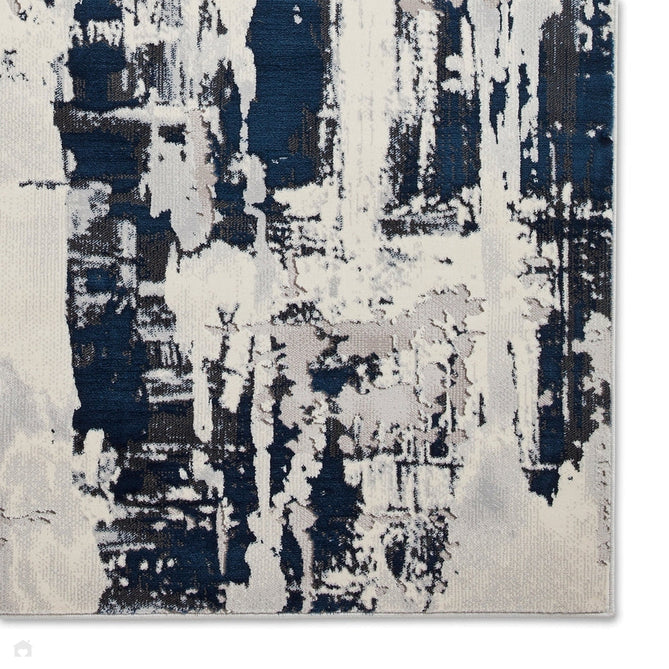 Apollo GR579 Modern Abstract Distressed Metallic Shimmer High-Density Textured Low Profile Short-Pile Grey/Navy/Cream Rug-Think Rugs-Rug Love - The Most Loved Rug Store