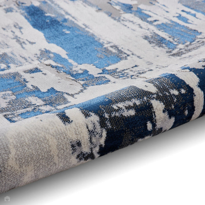Apollo GR579 Modern Abstract Distressed Metallic Shimmer High-Density Textured Low Profile Short-Pile Grey/Navy/Cream Rug-Think Rugs-Rug Love - The Most Loved Rug Store