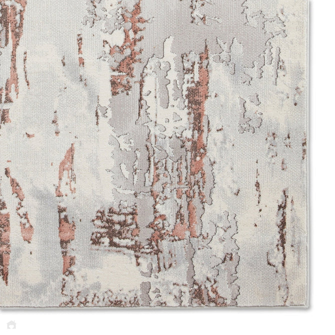 Apollo GR579 Modern Abstract Distressed Metallic Shimmer High-Density Textured Low Profile Short-Pile Grey/Rose/Cream Rug-Think Rugs-Rug Love - The Most Loved Rug Store