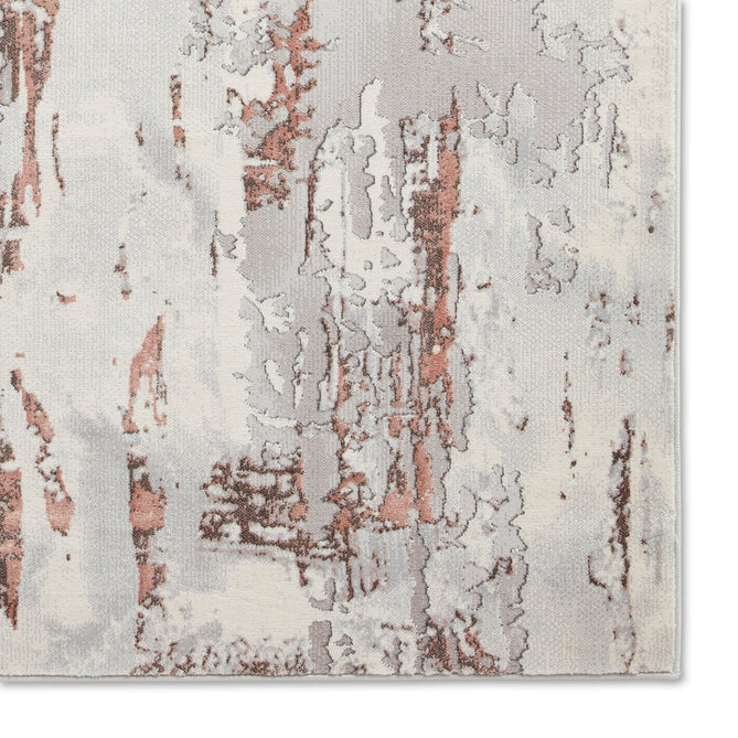 Apollo GR579 Modern Abstract Distressed Metallic Shimmer High-Density Textured Low Profile Short-Pile Grey/Rose/Cream Rug-Think Rugs-Rug Love - The Most Loved Rug Store