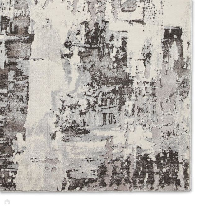 Apollo GR579 Modern Abstract Distressed Metallic Shimmer High-Density Textured Low Profile Short-Pile Grey/Silver/Ivory Rug-Think Rugs-Rug Love - The Most Loved Rug Store