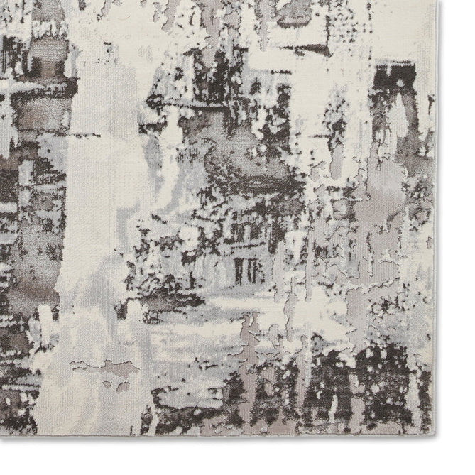 Apollo GR579 Modern Abstract Distressed Metallic Shimmer High-Density Textured Low Profile Short-Pile Grey/Silver/Ivory Rug-Think Rugs-Rug Love - The Most Loved Rug Store