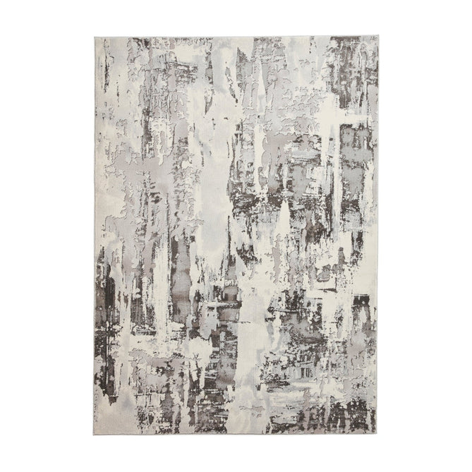 Apollo GR579 Modern Abstract Distressed Metallic Shimmer High-Density Textured Low Profile Short-Pile Grey/Silver/Ivory Rug-Think Rugs-Rug Love - The Most Loved Rug Store
