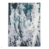 Apollo GR580 Modern Abstract Distressed Metallic Shimmer High-Density Textured Flat Pile Grey/Green/Cream Rug 120 x 170 cm
