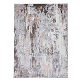 Apollo GR580 Modern Abstract Distressed Metallic Shimmer High-Density Textured Flat Pile Grey/Rose/Cream Rug