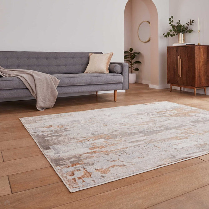 Apollo GR580 Modern Abstract Distressed Metallic Shimmer High-Density Textured Low Profile Short-Pile Beige/Grey/Bronze/Terra/Brown/Cream Rug-Think Rugs-Rug Love - The Most Loved Rug Store