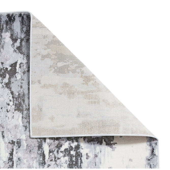 Apollo GR580 Modern Abstract Distressed Metallic Shimmer High-Density Textured Low Profile Short-Pile Grey/Cream Rug-Think Rugs-Rug Love - The Most Loved Rug Store