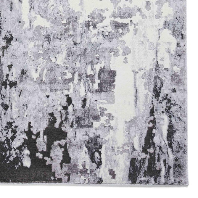 Apollo GR580 Modern Abstract Distressed Metallic Shimmer High-Density Textured Low Profile Short-Pile Grey/Cream Rug-Think Rugs-Rug Love - The Most Loved Rug Store
