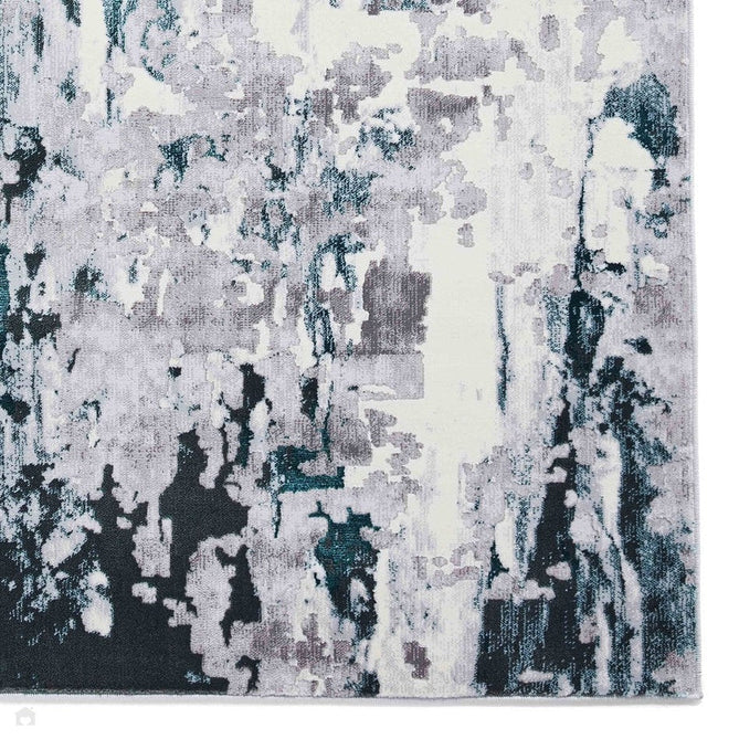 Apollo GR580 Modern Abstract Distressed Metallic Shimmer High-Density Textured Low Profile Short-Pile Grey/Green/Cream Rug-Think Rugs-Rug Love - The Most Loved Rug Store