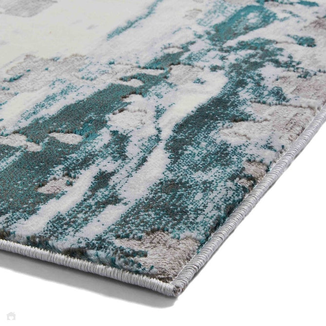 Apollo GR580 Modern Abstract Distressed Metallic Shimmer High-Density Textured Low Profile Short-Pile Grey/Green/Cream Rug-Think Rugs-Rug Love - The Most Loved Rug Store