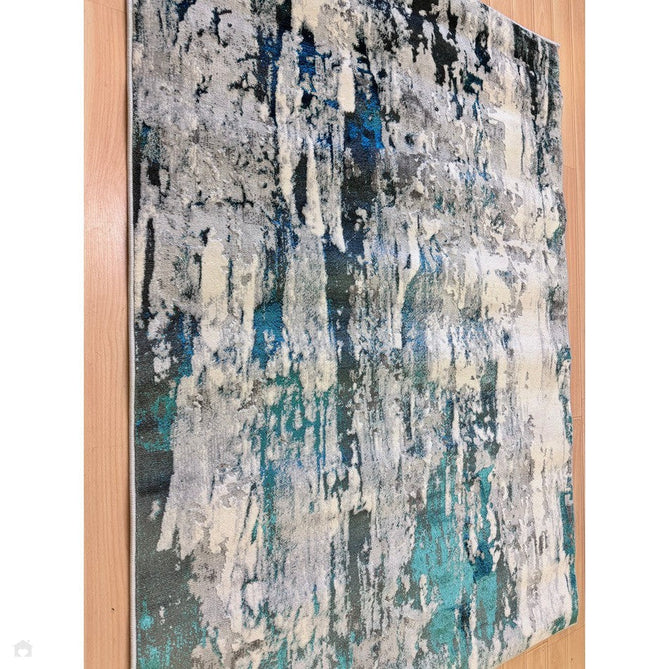 Apollo GR580 Modern Abstract Distressed Metallic Shimmer High-Density Textured Low Profile Short-Pile Grey/Green/Cream Rug-Think Rugs-Rug Love - The Most Loved Rug Store