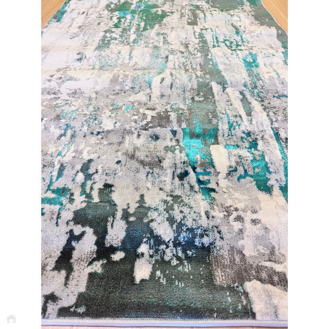 Apollo GR580 Modern Abstract Distressed Metallic Shimmer High-Density Textured Low Profile Short-Pile Grey/Green/Cream Rug-Think Rugs-Rug Love - The Most Loved Rug Store
