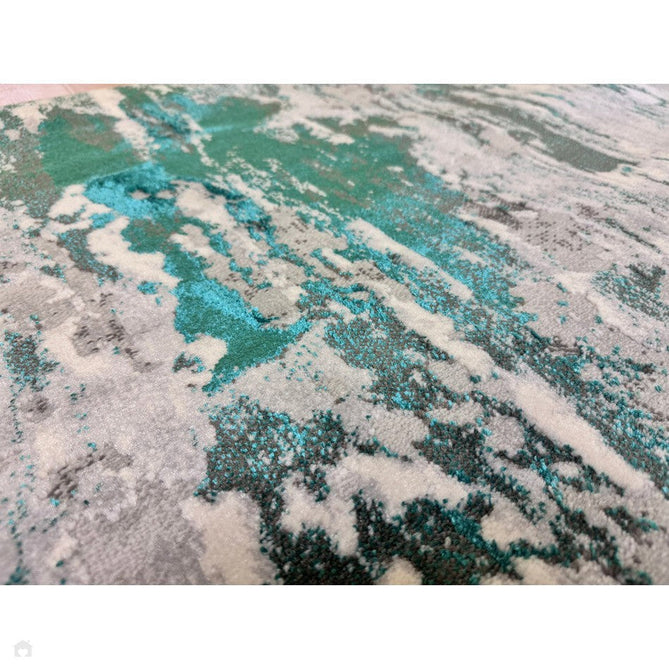 Apollo GR580 Modern Abstract Distressed Metallic Shimmer High-Density Textured Low Profile Short-Pile Grey/Green/Cream Rug-Think Rugs-Rug Love - The Most Loved Rug Store