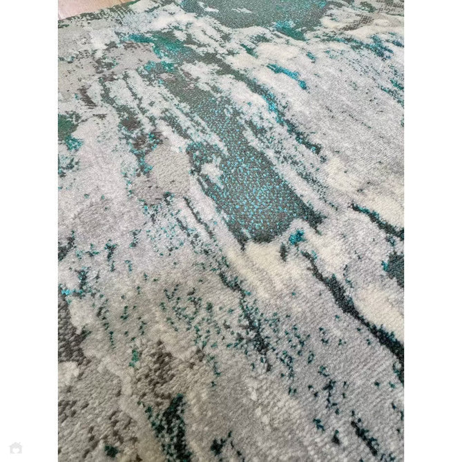 Apollo GR580 Modern Abstract Distressed Metallic Shimmer High-Density Textured Low Profile Short-Pile Grey/Green/Cream Rug-Think Rugs-Rug Love - The Most Loved Rug Store