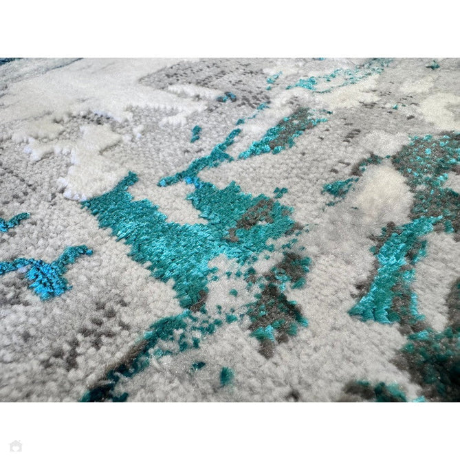 Apollo GR580 Modern Abstract Distressed Metallic Shimmer High-Density Textured Low Profile Short-Pile Grey/Green/Cream Rug-Think Rugs-Rug Love - The Most Loved Rug Store