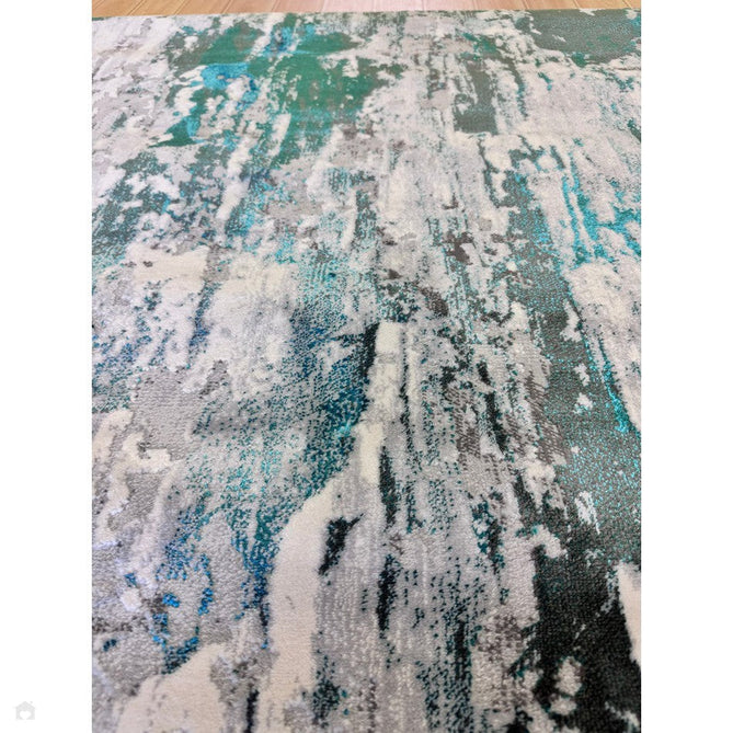 Apollo GR580 Modern Abstract Distressed Metallic Shimmer High-Density Textured Low Profile Short-Pile Grey/Green/Cream Rug-Think Rugs-Rug Love - The Most Loved Rug Store